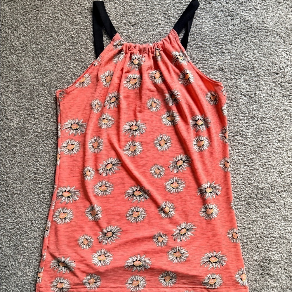2 for 1 Suzy Shier Y2K Coral Floral Camisole and white blue flowy tops